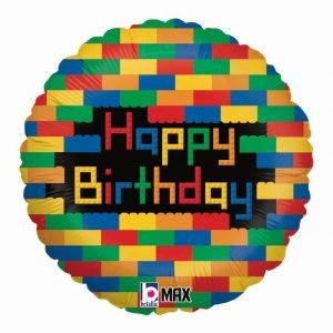 Foil Balloons |   Birthday Blocks 18" Round – Non Inflated Balloons Foil Balloons