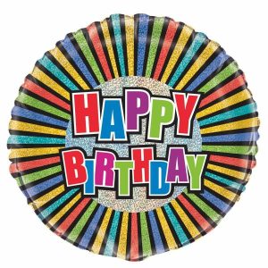 Foil Balloons |   Birthday Colours 45Cm (18") Foil Prismatic Balloons Foil Balloons