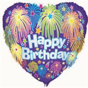 Foil Balloons |   Birthday Fireworks 45Cm (18") Foil Balloon – Non Inflated Balloons Foil Balloons