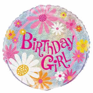 Foil Balloons |   Birthday Girl 45Cm (18") Foil Prismatic Balloons Foil Balloons