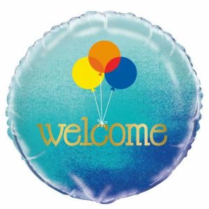 Foil Balloons |   Blue Ombre Welcome 45Cm (18") Foil Balloon – Non Inflated Balloons Foil Balloons