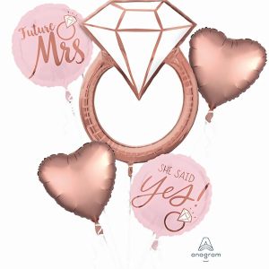 Foil Balloons |   Bouquet Blush Wedding P75 Balloon Bouquets Balloon Bouquets