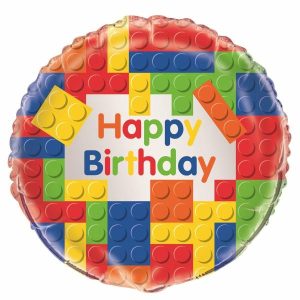 Foil Balloons |   Building Blocks Birthday 45Cm (18") Foil Balloon Balloons Foil Balloons