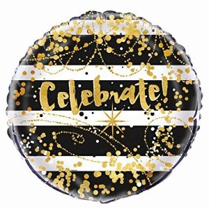 Foil Balloons |   Celebrate 18" 45.7Cm Round Foil Balloon – Non Inflated Balloons Foil Balloons