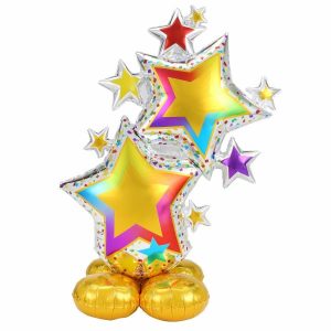 Foil Balloons |   Ci: Airloonz Colourful Star Cluster P70 Air Walkers Air Walkers