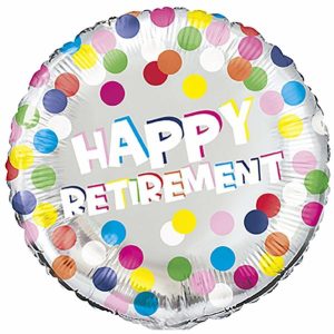 Foil Balloons |   Colourful Dot Happy Retirement 45Cm – Non Inflated Balloons Foil Balloons