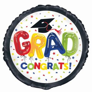 Foil Balloons |   Congrats Grad 45Cm (18") Foil Balloon – Non Inflated Balloons Foil Balloons