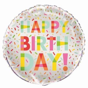 Foil Balloons |   Donut And Colourful Sprinkles Happy Birthday 45.7Cm (18") Foil Balloon – Non Inflated Balloons Foil Balloons