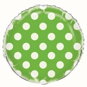 Foil Balloons |   Dots Lime Green 45Cm (18") Foil Balloons – Non Inflated Balloons Foil Balloons