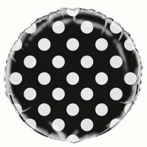 Foil Balloons |   Dots Midnight Black 45Cm (18") Foil Balloons – Non Inflated Balloons Foil Balloons