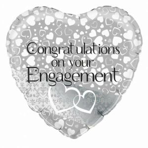 Foil Balloons |   Engagement Entwined Heart Balloons Foil Balloons