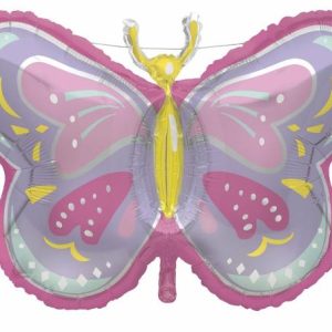 Foil Balloons |   Giant Butterfly 66Cm (26") Foil Balloon With Twine 91Cm (36") Balloons Foil Balloons