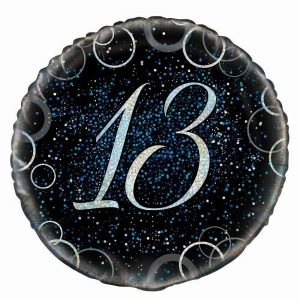 Foil Balloons |   Glitz Blue 13Th Birthday 45Cm (18") Foil Balloon Packaged – Non Inflated Balloons Foil Balloons