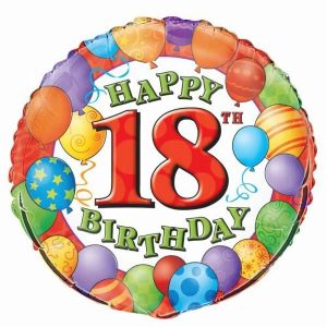 Foil Balloons |   Happy 18Th Birthday 18" 45.7Cm Round Foil Balloon – Non Inflated Balloons Foil Balloons