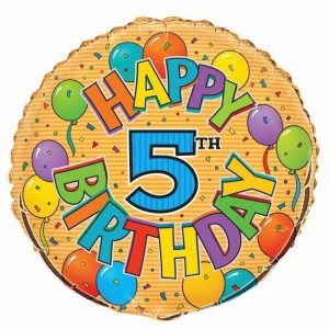 Foil Balloons |   Happy 5Th Birthday  18" 45.7Cm Round Foil Balloon – Non Inflated Balloons Foil Balloons