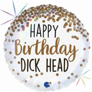 Foil Balloons |   Happy Birthday D!#K Head 18" Round – Non Inflated Balloons Foil Balloons