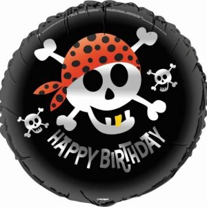 Foil Balloons |   Happy Birthday Pirate Fun 18" 45.7Cm Round Foil Balloon – Non Inflated Balloons Foil Balloons