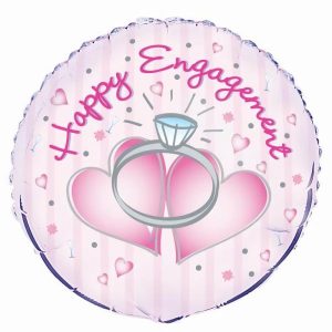 Foil Balloons |   Happy Engagement 45Cm (18") Foil Balloon – Non Inflated Balloons Foil Balloons