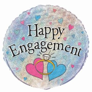 Foil Balloons |   Happy Engagement 45Cm (18") Foil Prismatic Balloons – Non Inflated Balloons Foil Balloons