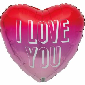 Foil Balloons |   "I Love You" 45Cm (18") Heart With Ribbon – Non Inflated Balloons Foil Balloons