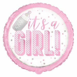 Foil Balloons |   It’s A Girl Pink 45Cm (18") Foil Balloon – Non Inflated Balloons Foil Balloons