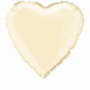 Foil Balloons |   Ivory Heart 45Cm (18") Foil Balloon Packaged – Non Inflated Balloons Foil Balloons