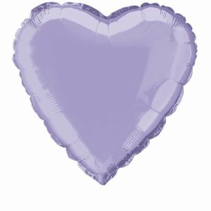 Foil Balloons |   Lavender Heart 45Cm (18") Foil Balloon – Non Inflated Balloons Foil Balloons