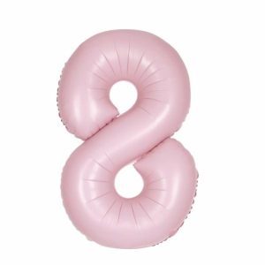 Foil Balloons |   Matte Lovely Pink "8" Numeral Foil Balloon 86Cm (34") Balloons Foil Balloons