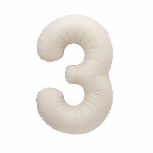 Foil Balloons |   Matte Nude "3" Numeral Foil Balloon 86Cm (34") Balloons Foil Balloons