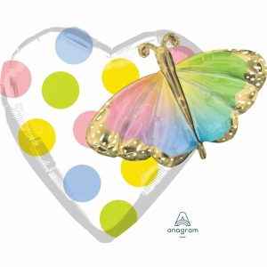 Foil Balloons |   Multi-Balloon Happy Birthday Butterfly P47 Balloons Foil Balloons