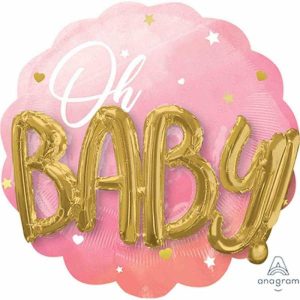 Foil Balloons |   Multi-Balloon Pink Baby Girl Oh Baby Balloons Foil Balloons