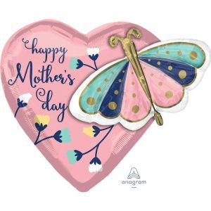 Foil Balloons |   Multi-Balloon Xl Happy Mother’s Day Butterfly & Heart P47 Balloons Foil Balloons