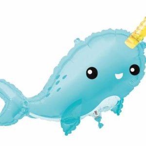 Foil Balloons |   Narwhal 93.9Cm (37") Foil Balloon – Non Inflated Balloons Foil Balloons