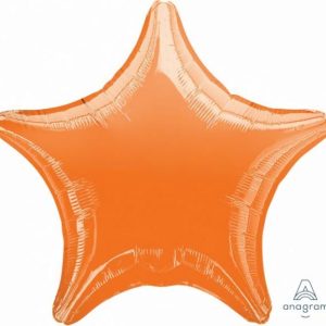 Foil Balloons |   Orange Star 48Cm (18") Foil Balloon – Non Inflated Balloons Foil Balloons