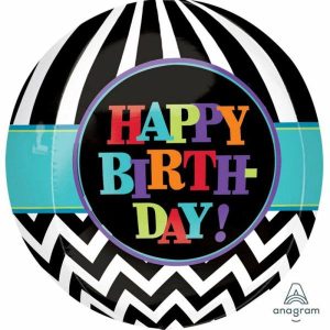 Foil Balloons |   Orbz Xl Dancing Lines Birthday Balloons Bubble Balloons & Orbs