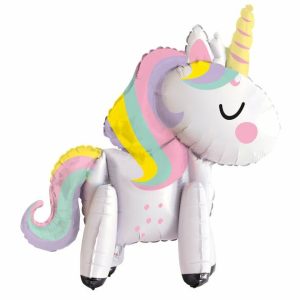 Foil Balloons |   Pastel Unicorn 58.4Cm (23") Standing Foil Balloon Balloons Foil Balloons