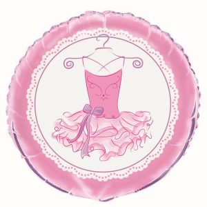 Foil Balloons |   Pink Ballerina 18" 45.7Cm Round Foil Balloont – Non Inflated Balloons Foil Balloons