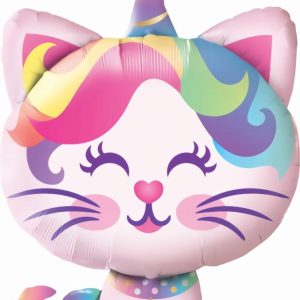 Foil Balloons |   Pink Unicorn Cat 97Cm (38") Foil Balloon Balloons Foil Balloons