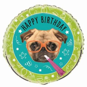 Foil Balloons |   Pug Puppy Birthday 45Cm (18") Foil Balloon Packaged – Non Inflated Balloons Foil Balloons