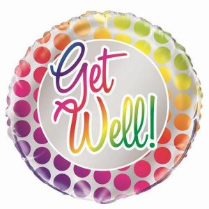 Foil Balloons |   Rainbow Get Well 45Cm (18") Foil Balloon – Non Inflated Balloons Foil Balloons