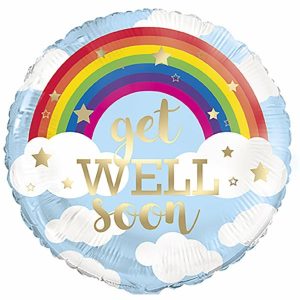 Foil Balloons |   Rainbow Get Well Soon 45Cm (18") Foil Balloon – Non Inflated Balloons Foil Balloons