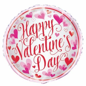 Foil Balloons |   Red & Pink Hearts Happy Valentine’s Day 45Cm (18") Foil Balloon – Non Inflated Balloons Foil Balloons