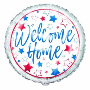 Foil Balloons |   Red, White, Blue Welcome Home 45Cm (18") Foil Balloon – Non Inflated Balloons Foil Balloons