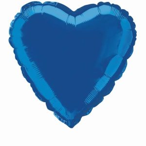 Foil Balloons |   Royal Blue Heart 45Cm (18") Foil Balloon – Non Inflated Balloons Foil Balloons