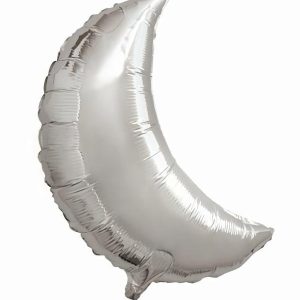 Foil Balloons |   Silver Moon 59.6Cm (23.5") Foil Balloon Balloons Foil Balloons