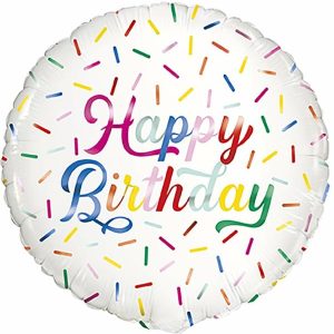 Foil Balloons |   Sprinkle Happy Birthday 18" Foil Bln – Non Inflated Balloons Foil Balloons