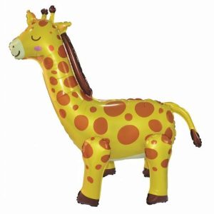 Foil Balloons |   Standing Air Filled Giraffe (71X69X30Cm) Shape P1 Balloons Foil Balloons