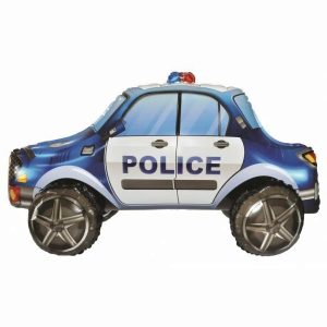 Foil Balloons |   Standing Air Filled Police Car (45X88X39Cm) Shape P1 Balloons Foil Balloons