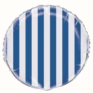 Foil Balloons |   Stripes Royal Blue 45Cm (18") Foil Balloons – Non Inflated Balloons Foil Balloons