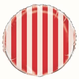 Foil Balloons |   Stripes Ruby Red 45Cm (18") Foil Balloons – Non Inflated Balloons Foil Balloons